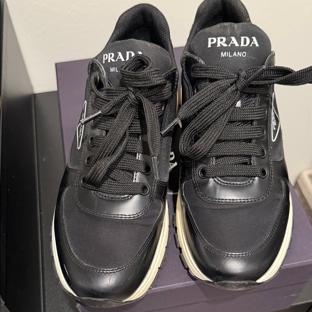 Prada Women Black and White Sneakers